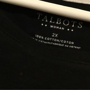 Talbots 2X Black Tee, Short Sleeve